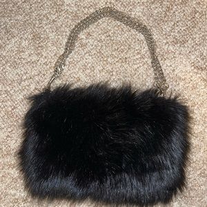 Furry black bag